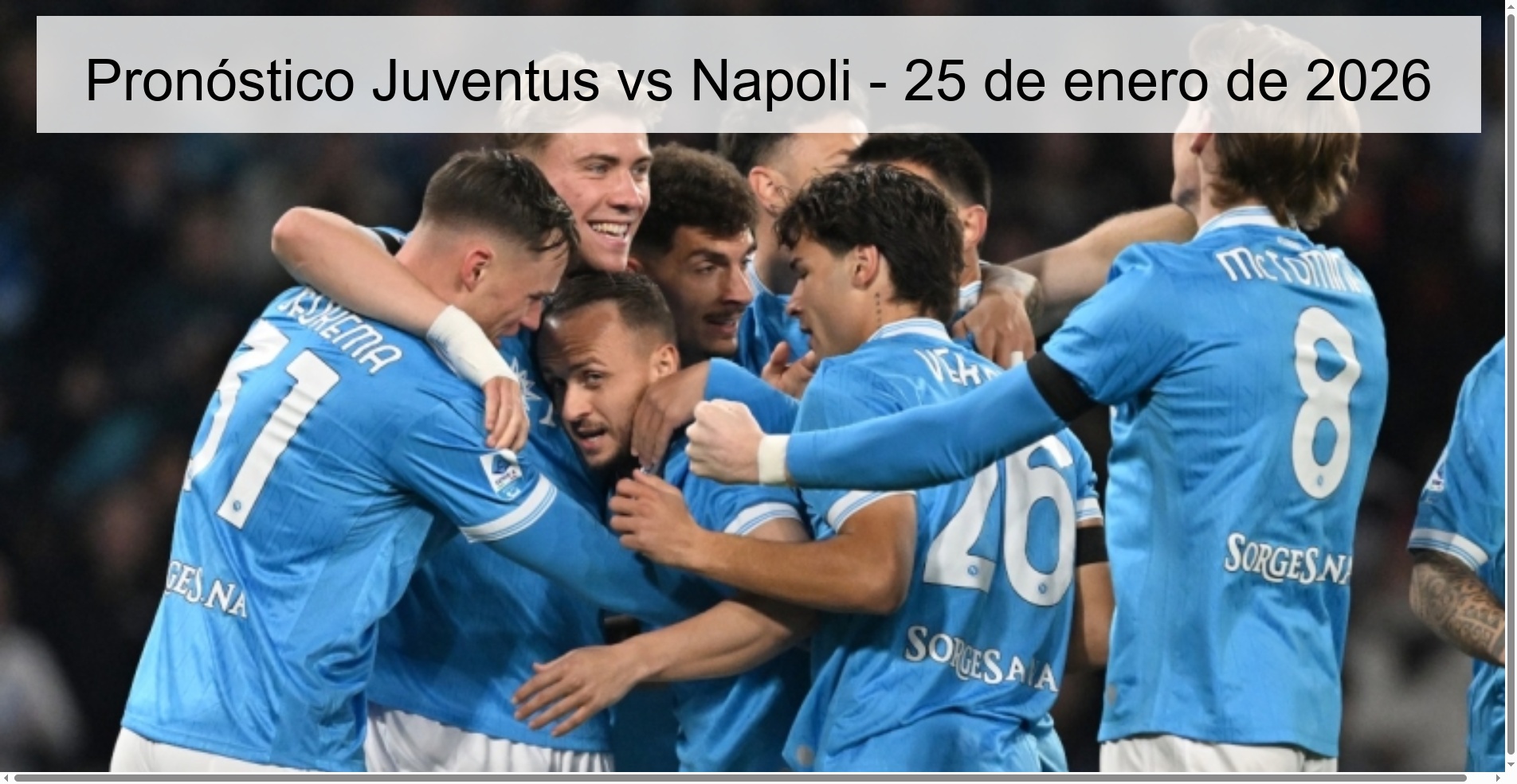 Juventus vs Napoli Prediction – January 25, 2026