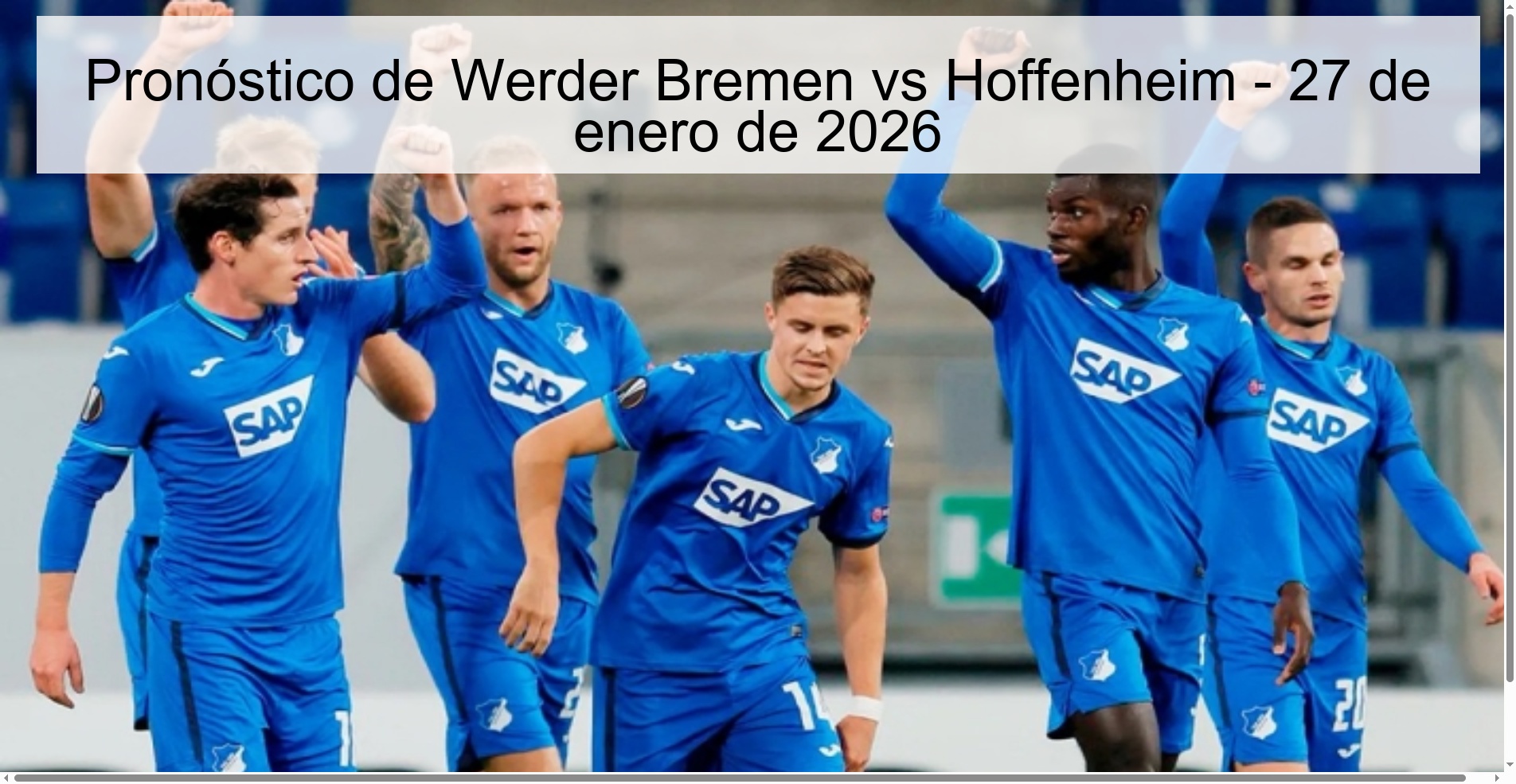 Werder Bremen vs Hoffenheim Prediction – January 27, 2026