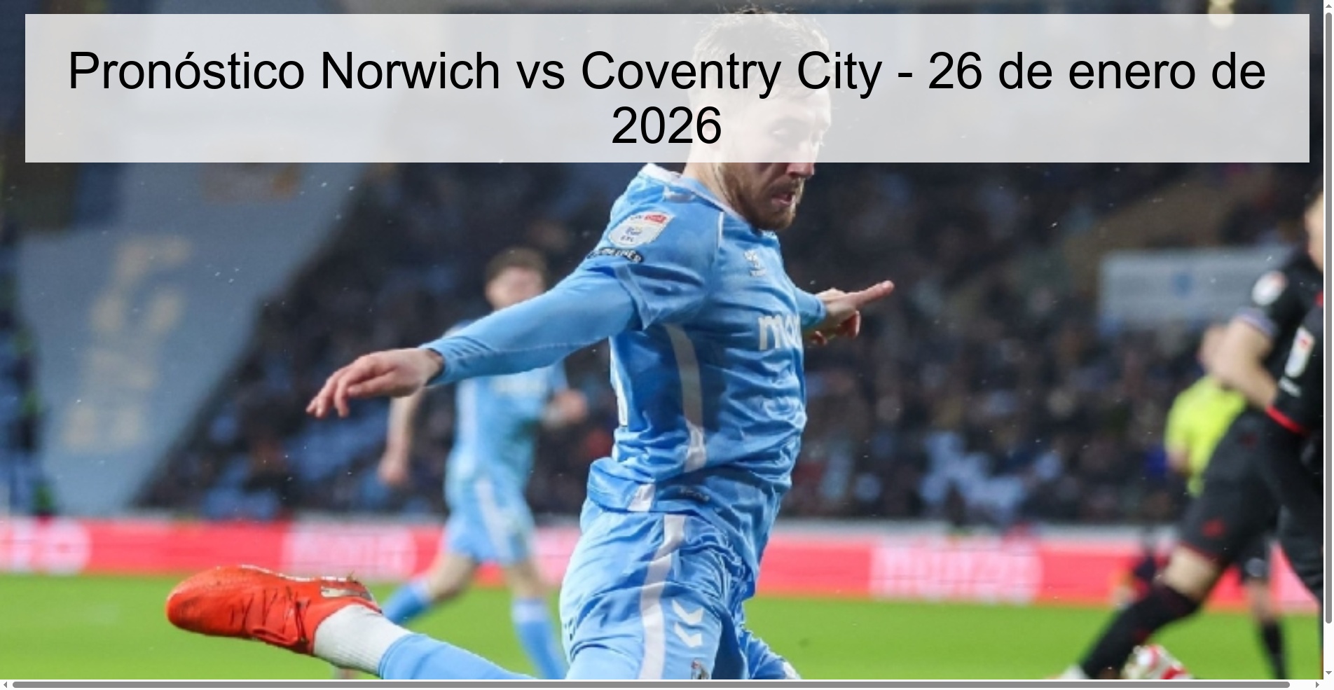 Norwich vs Coventry City Prediction – January 26, 2026