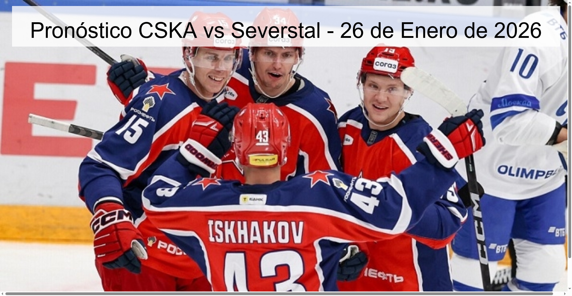CSKA vs Severstal Prediction - January 26, 2026 CSKA vs Severstal Prediction - January 26, 2026
