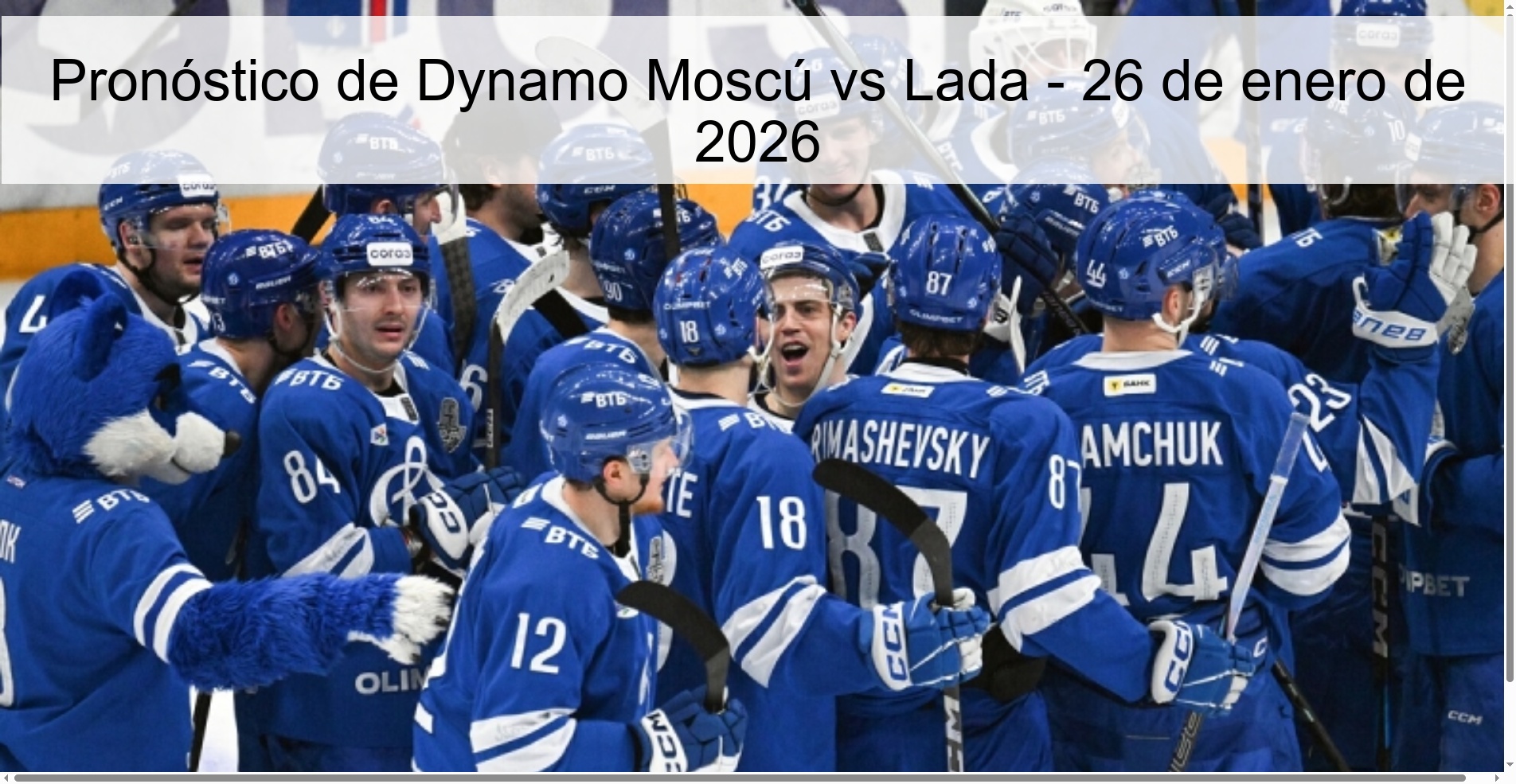 Dynamo Moscow vs Lada Prediction – January 26, 2026