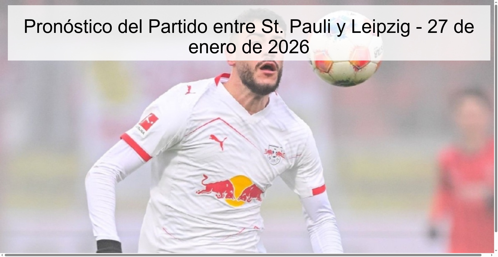 Match Prediction between St. Pauli and Leipzig - January 27, 2026