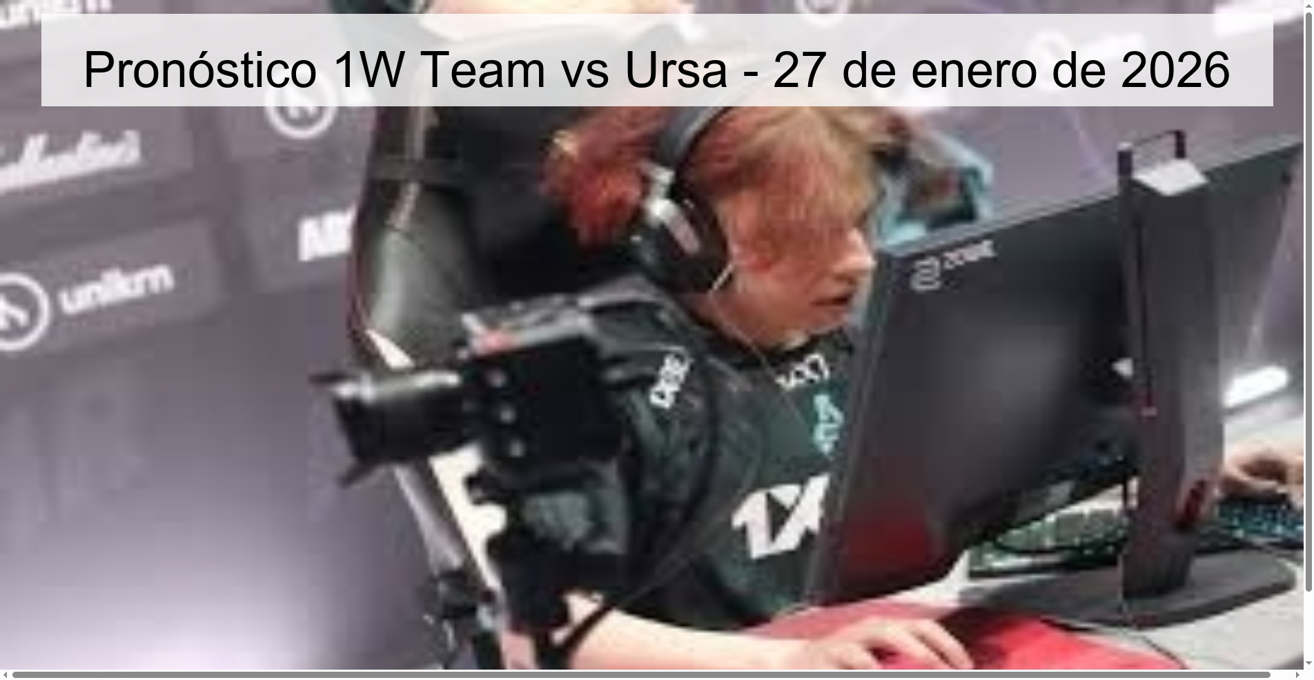 1W Team vs Ursa Prediction – January 27, 2026