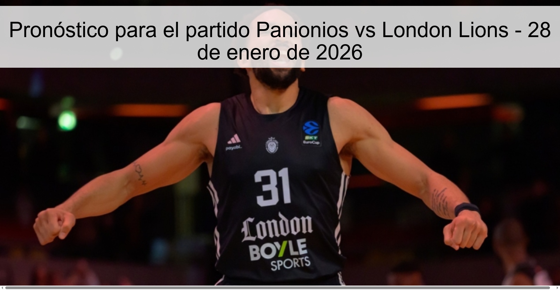 Pronóstico para el partido Panionios vs London Lions - 28 de enero de 2026