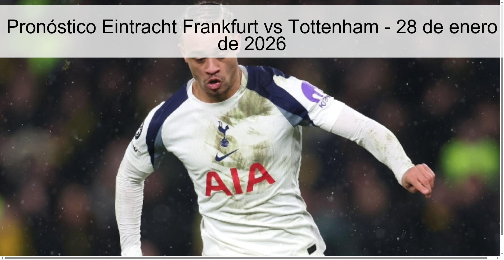 Eintracht Frankfurt vs Tottenham Prediction – January 28, 2026