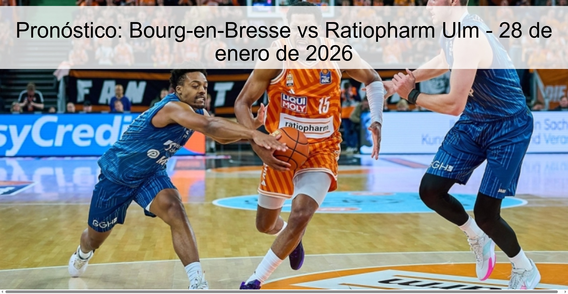 Prediction: Bourg-en-Bresse vs Ratiopharm Ulm – January 28, 2026