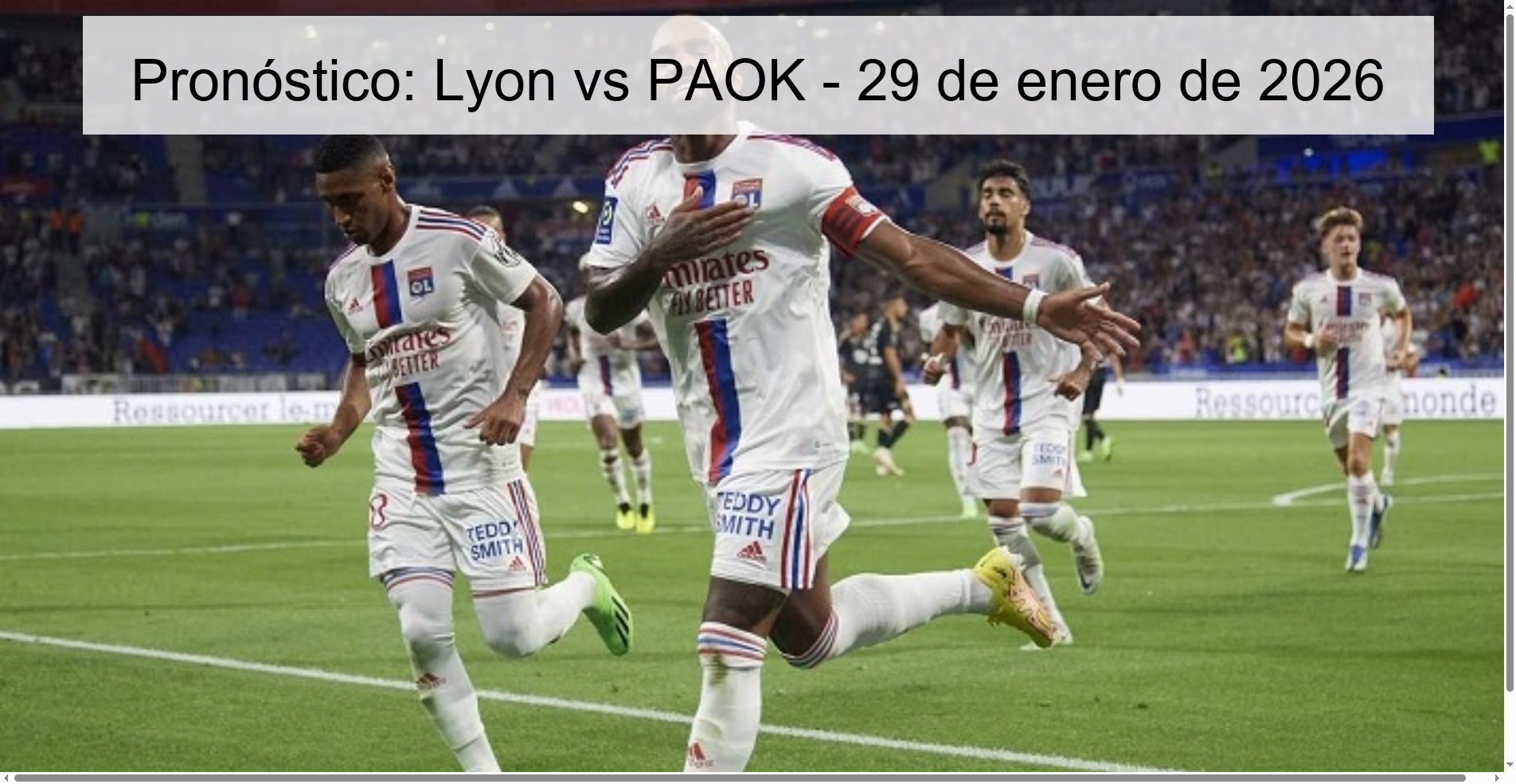 Pronóstico: Lyon vs PAOK - 29 de enero de 2026