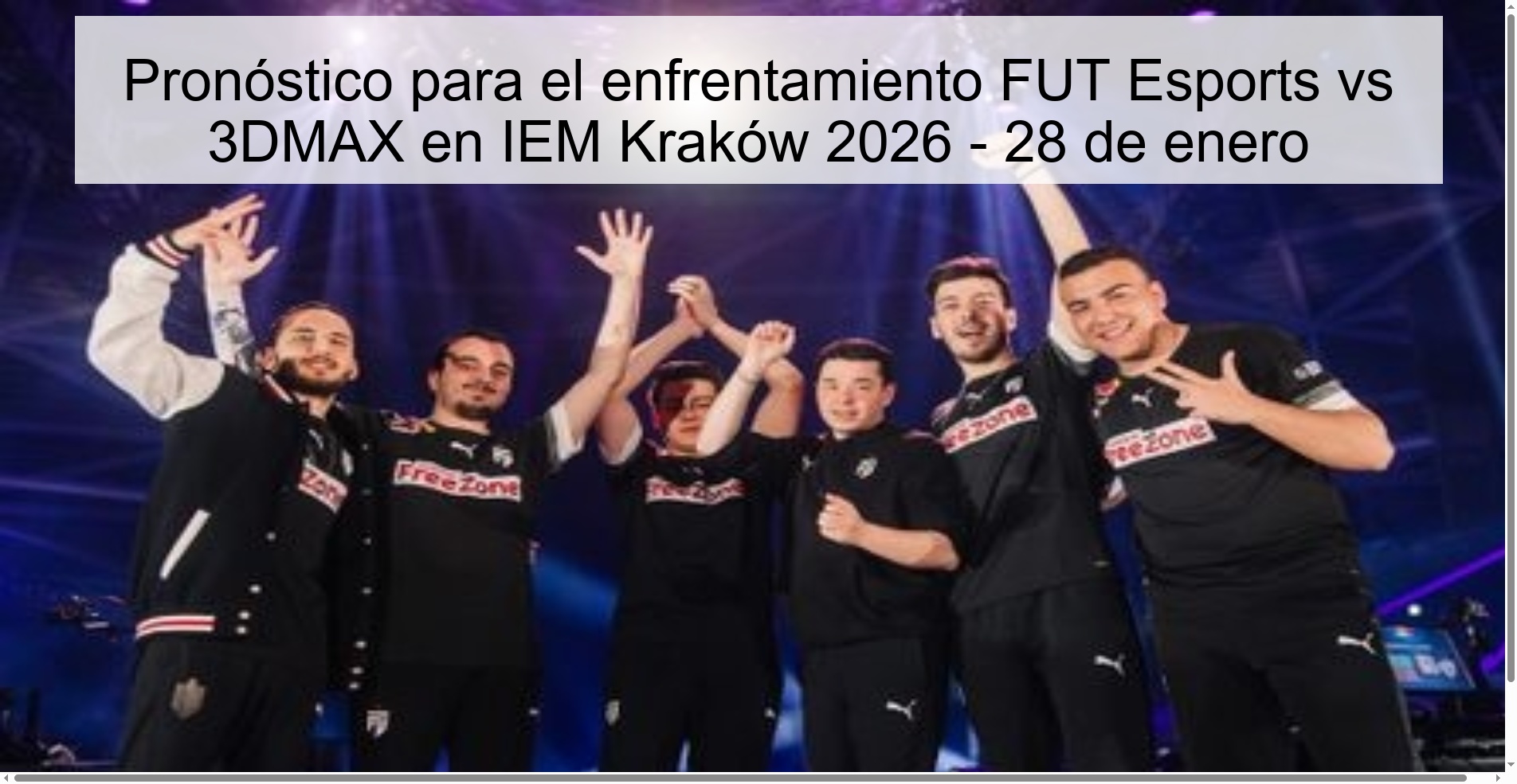 Prediction for the FUT Esports vs 3DMAX confrontation at IEM Kraków 2026 - January 28