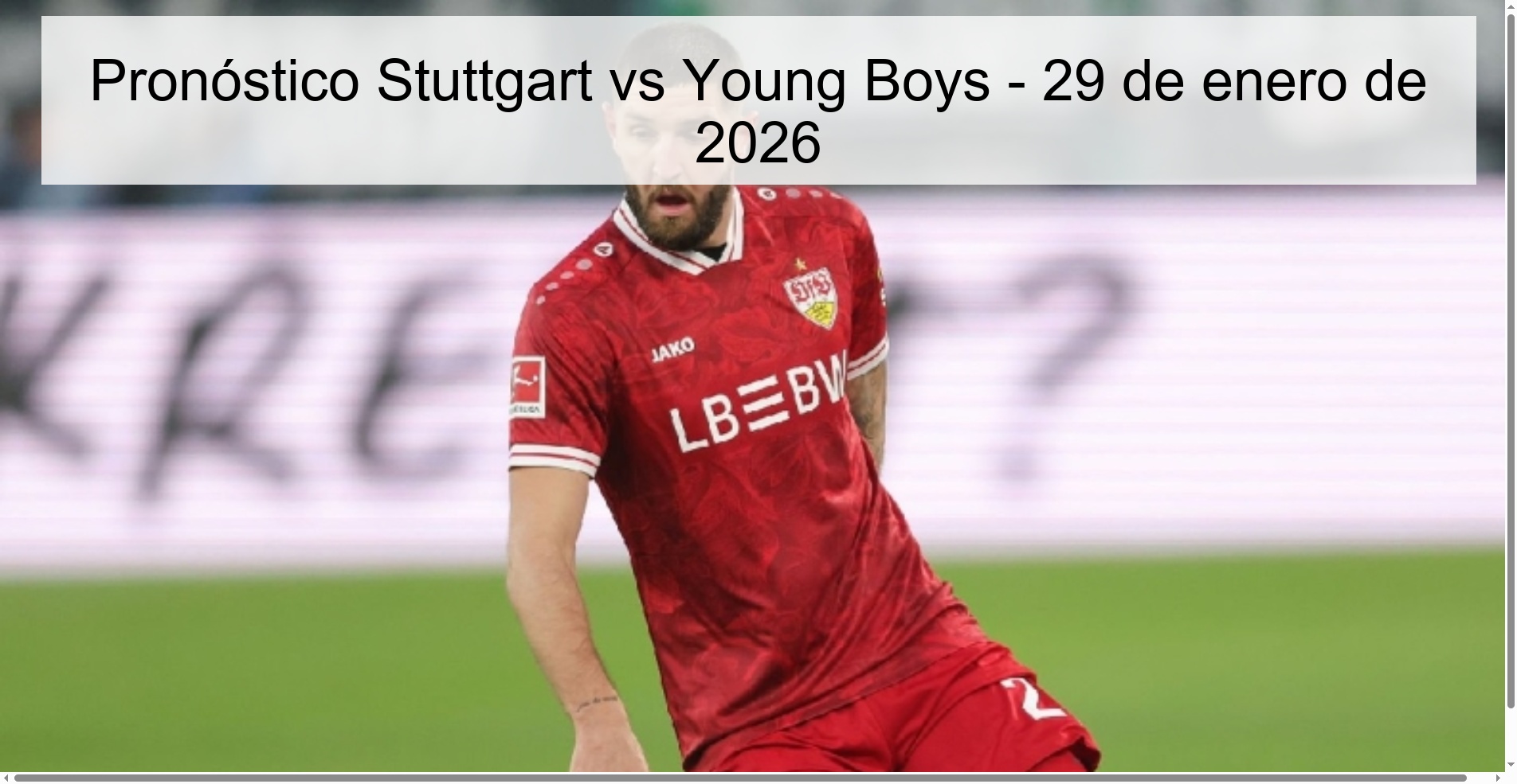Pronóstico Stuttgart vs Young Boys - 29 de enero de 2026