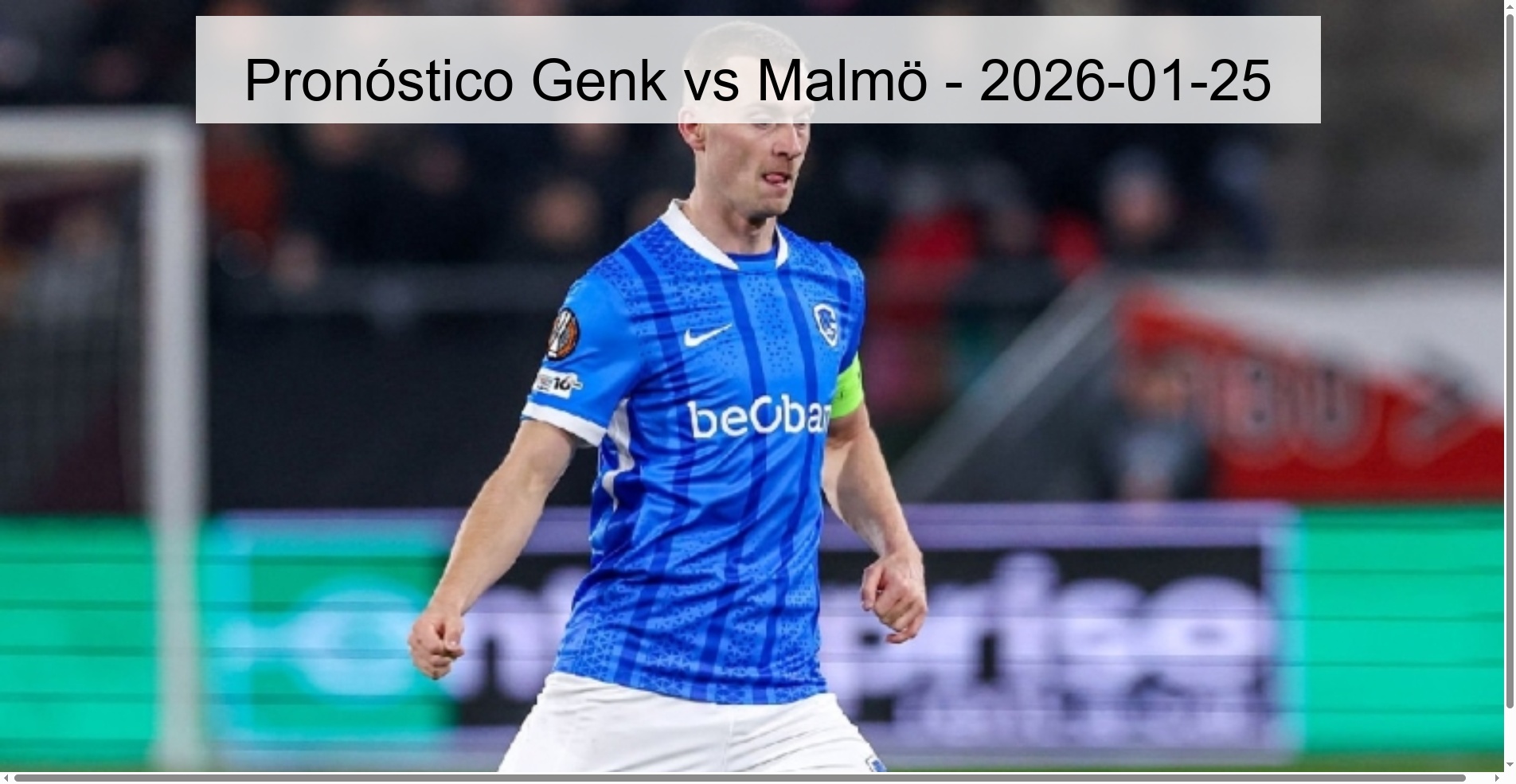 Pronóstico Genk vs Malmö - 2026-01-25