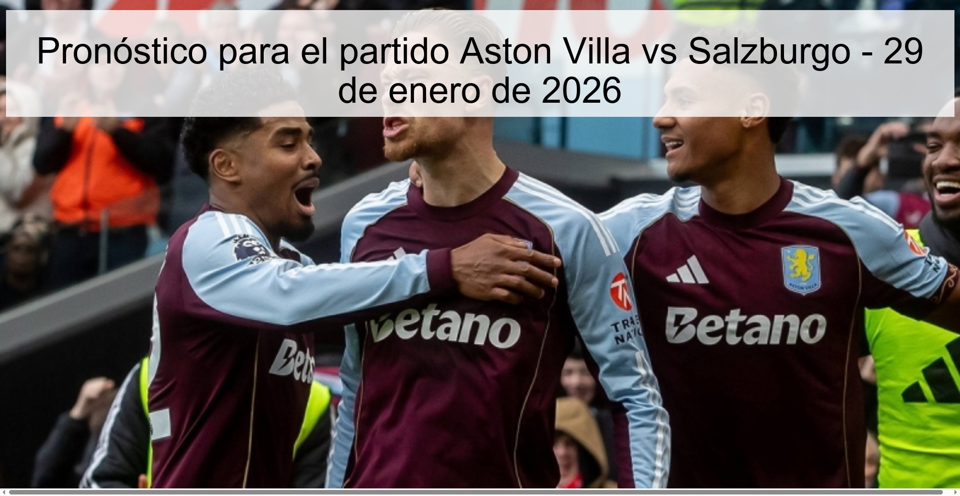 Prediction for the match Aston Villa vs Salzburg - January 29, 2026