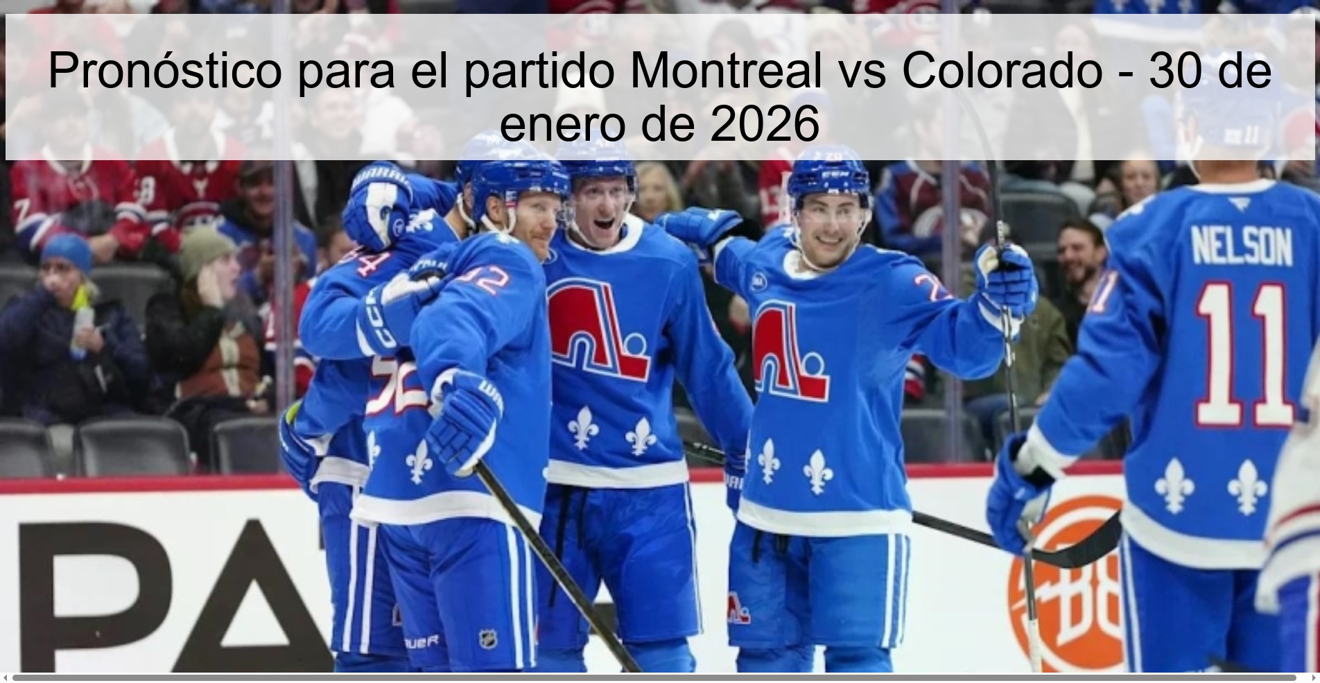 Prediction for the Montreal vs Colorado match - January 30, 2026