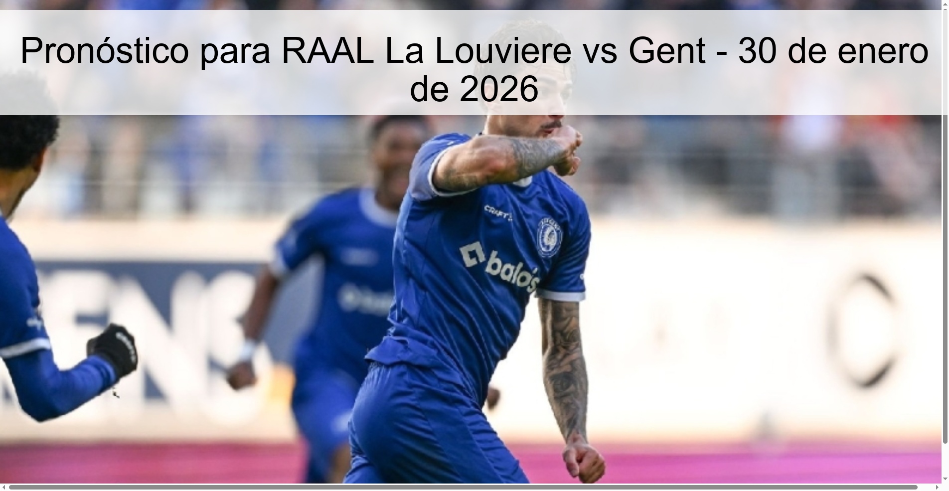 Pronóstico para RAAL La Louviere vs Gent - 30 de enero de 2026