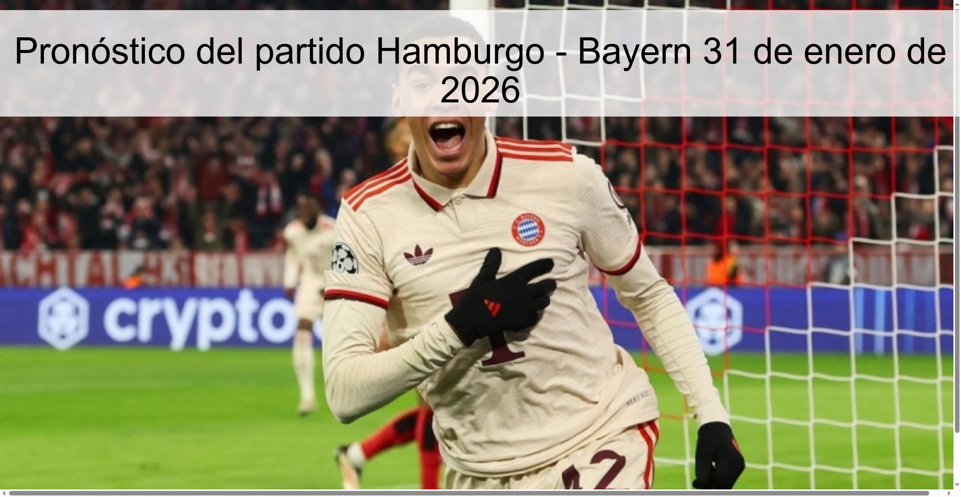 Pronóstico del partido Hamburgo - Bayern 31 de enero de 2026