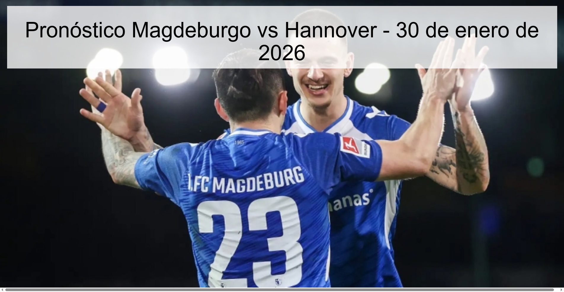 Pronóstico Magdeburgo vs Hannover - 30 de enero de 2026