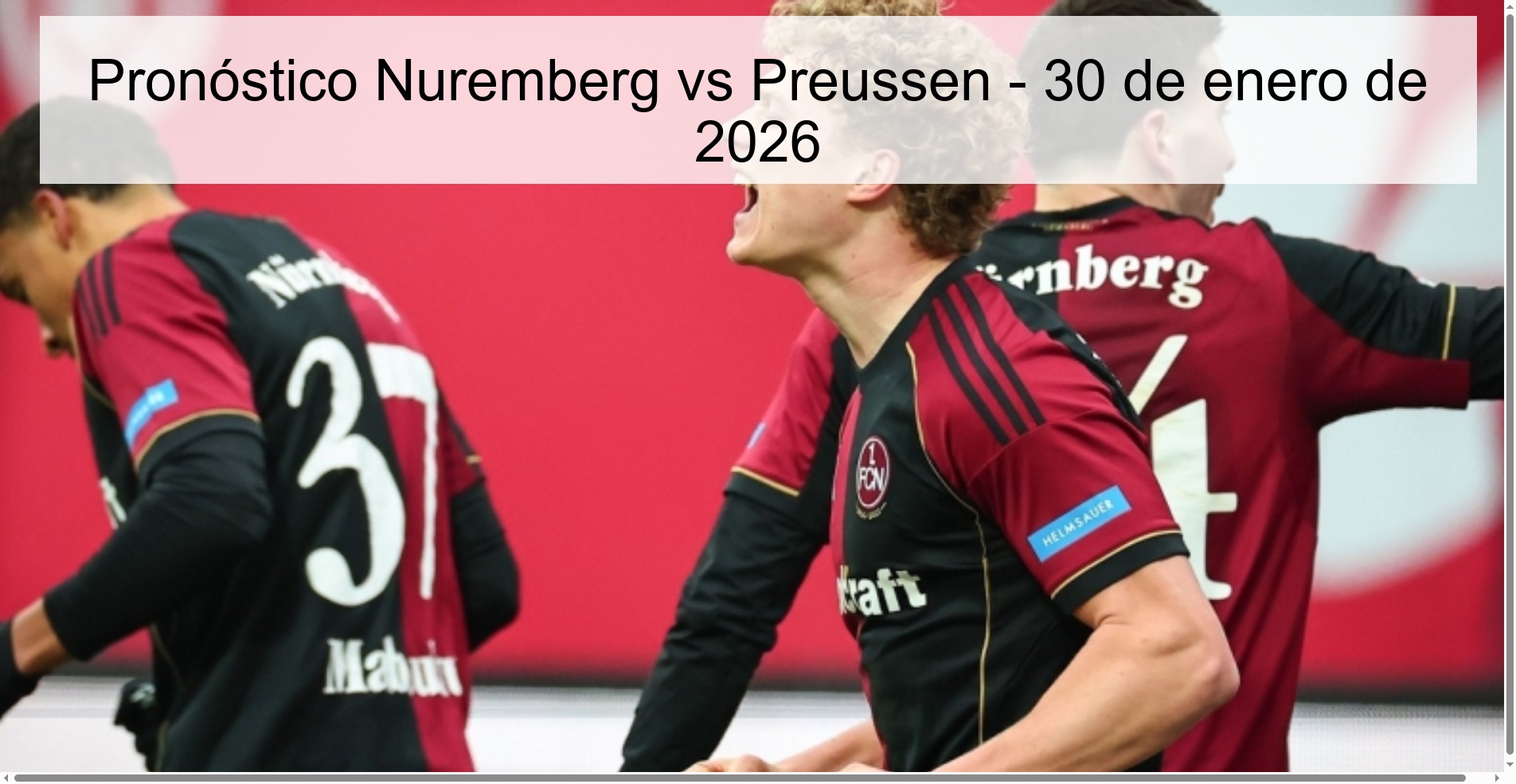 Pronóstico Nuremberg vs Preussen - 30 de enero de 2026