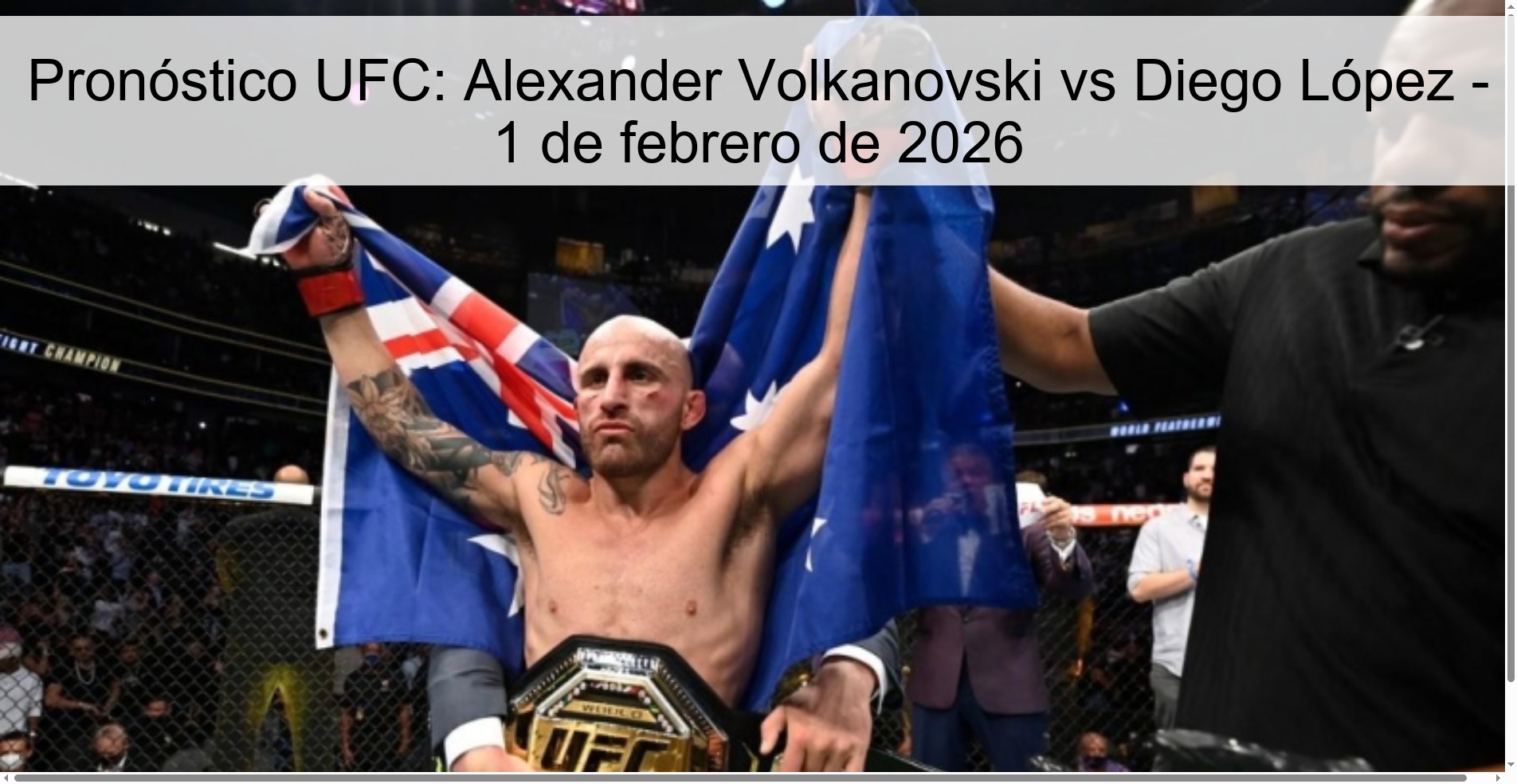 Pronóstico UFC: Alexander Volkanovski vs Diego López - 1 de febrero de 2026 Pronóstico UFC: Alexander Volkanovski vs Diego López - 1 de febrero de 2026