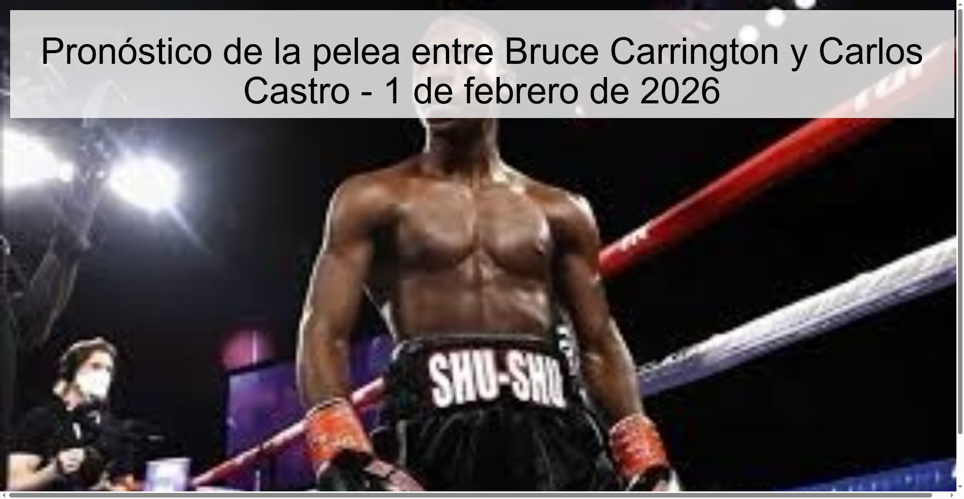 Bruce Carrington vs. Carlos Castro Fight Prediction – February 1, 2026