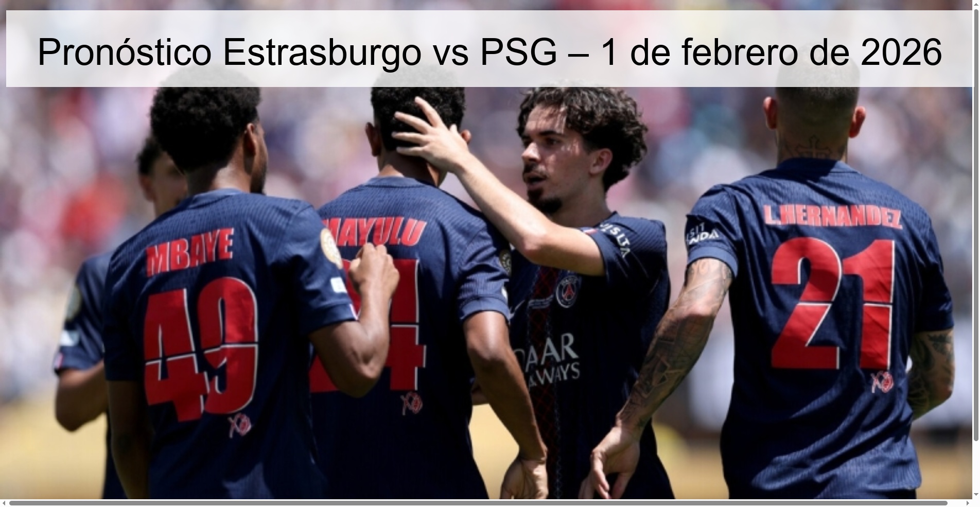 Strasbourg vs PSG Prediction – February 1, 2026