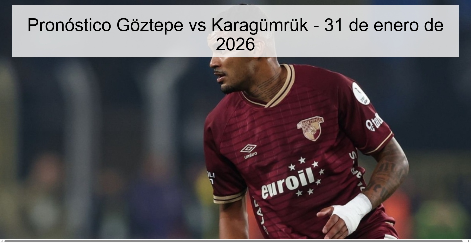 Pronóstico Göztepe vs Karagümrük - 31 de enero de 2026