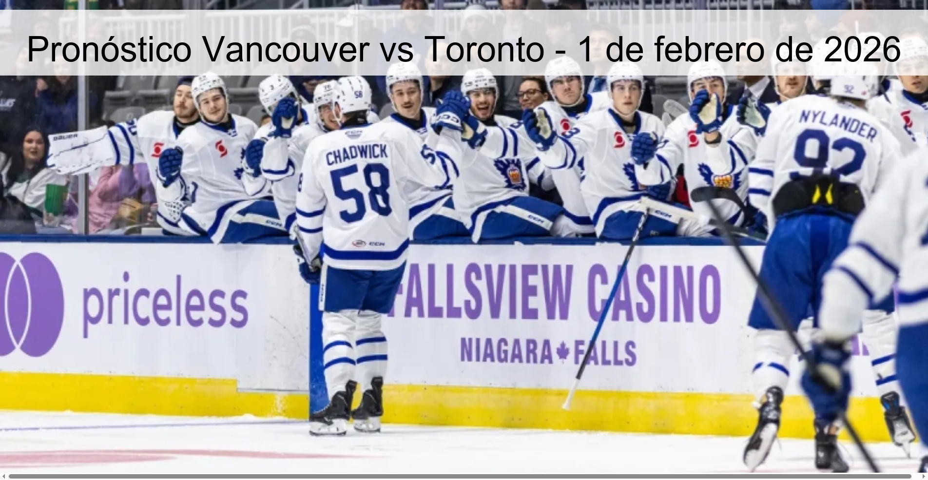 Pronóstico Vancouver vs Toronto - 1 de febrero de 2026
