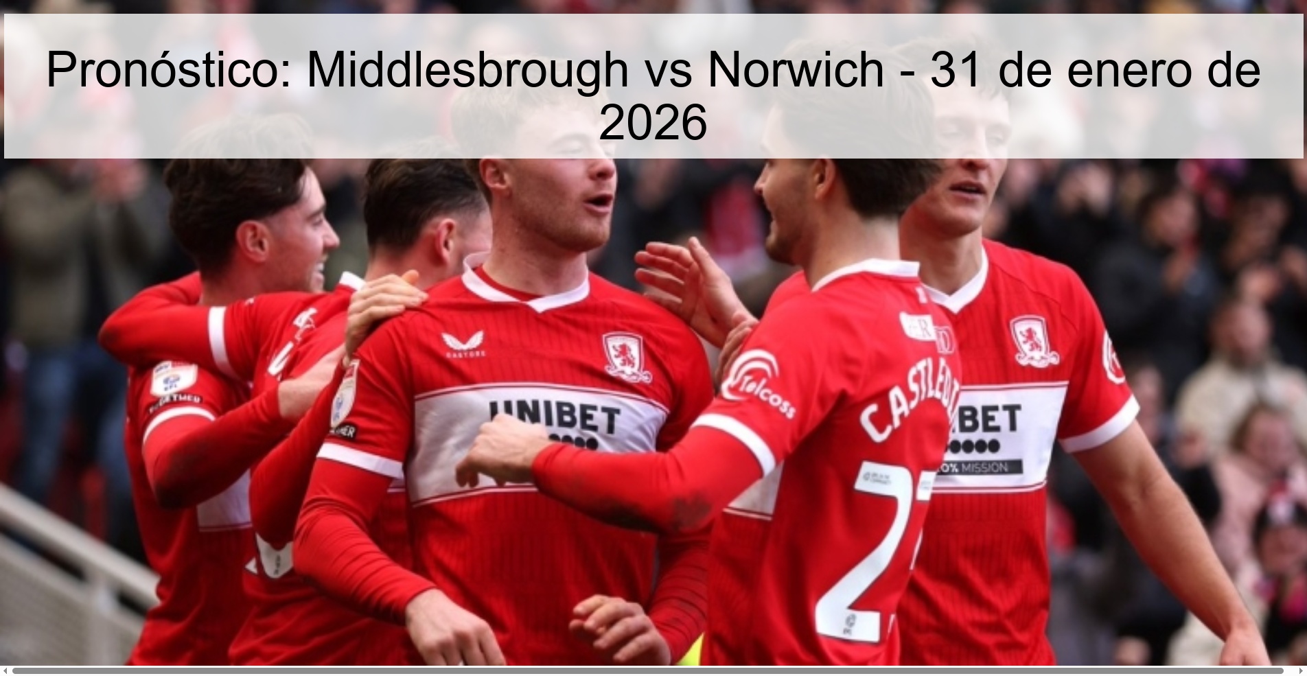 Prediction: Middlesbrough vs Norwich – January 31, 2026