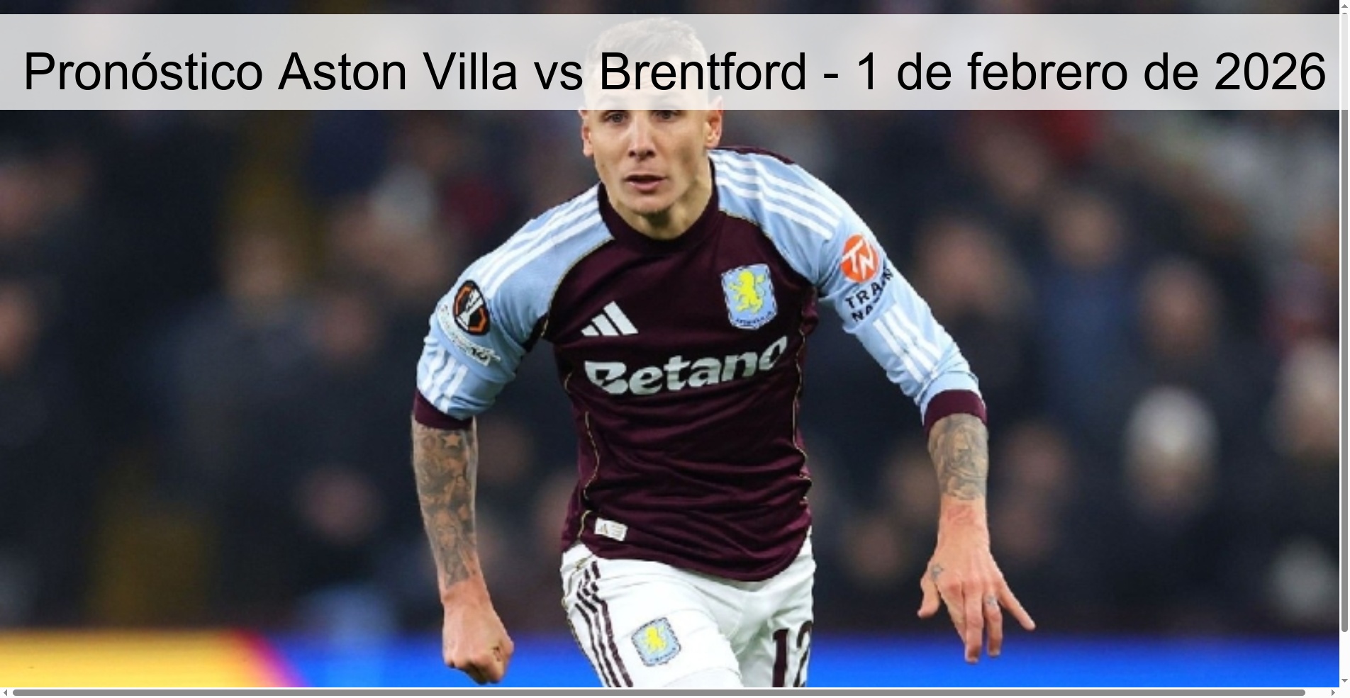 Pronóstico Aston Villa vs Brentford - 1 de febrero de 2026