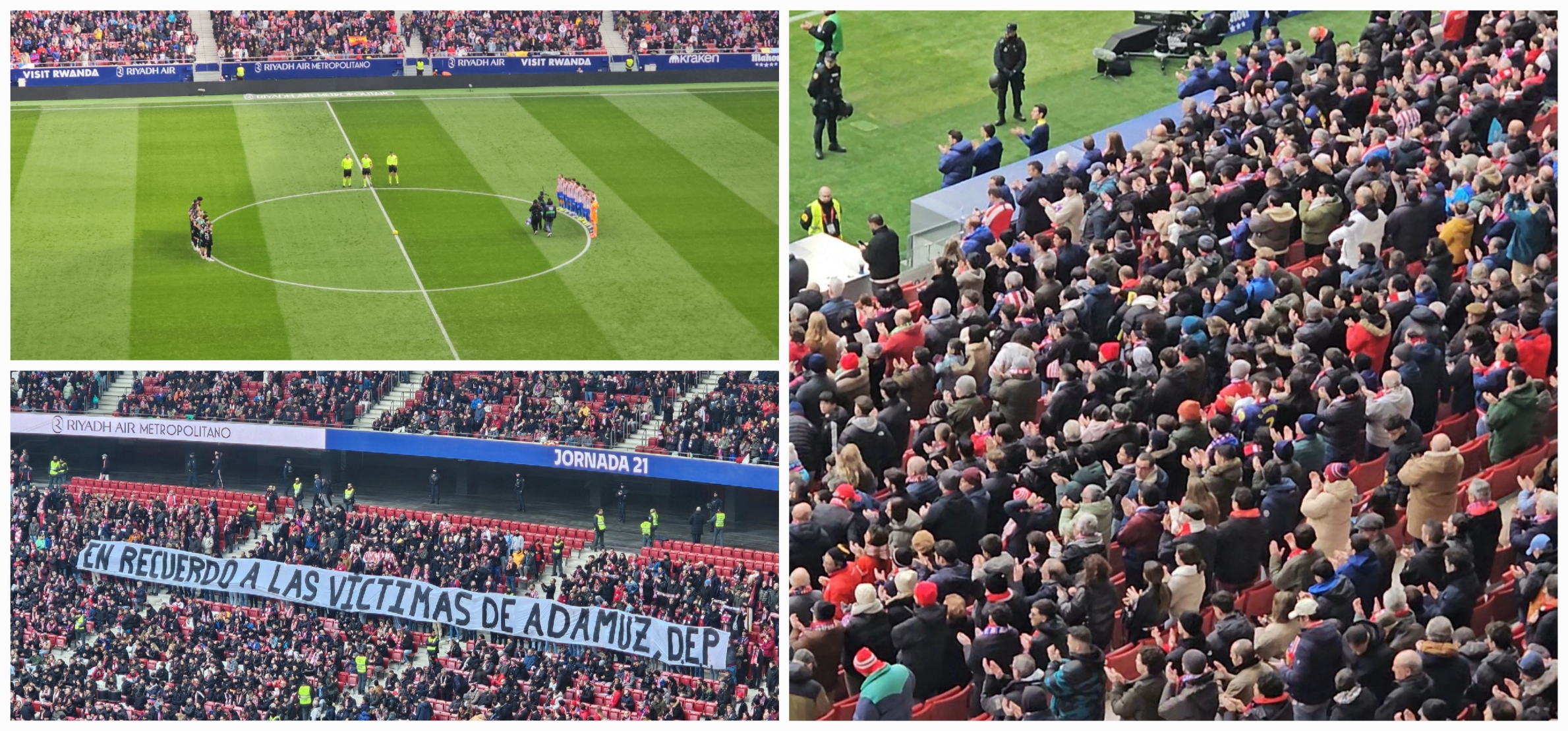 Homenaje y tensión en el Metropolitano: el fútbol en medio del trágico recuerdo de los accidentes ferroviarios del mes
