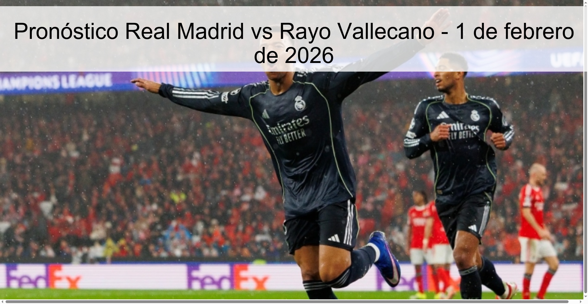 Real Madrid vs Rayo Vallecano Prediction - February 1, 2026