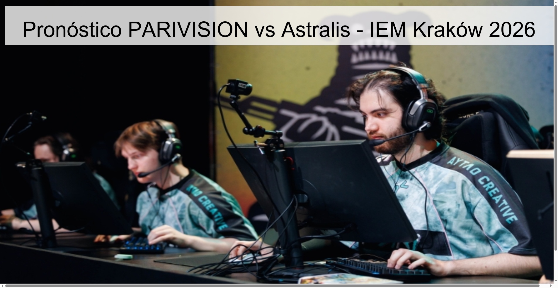 Pronóstico PARIVISION vs Astralis - IEM Kraków 2026