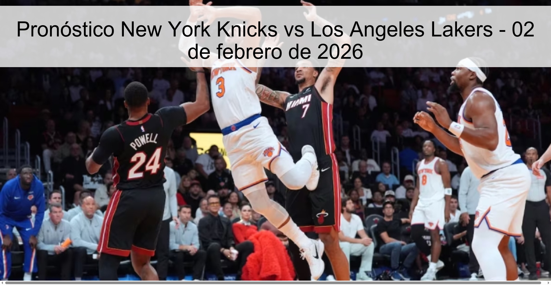New York Knicks vs Los Angeles Lakers Prediction - February 2, 2026
