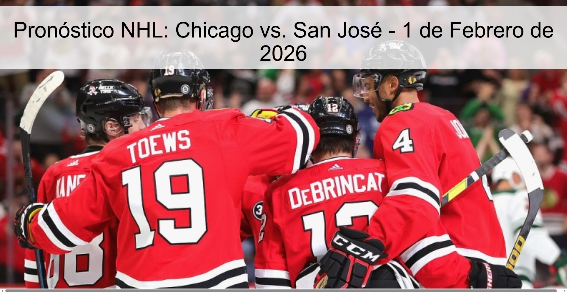 Pronóstico NHL: Chicago vs. San José - 1 de Febrero de 2026