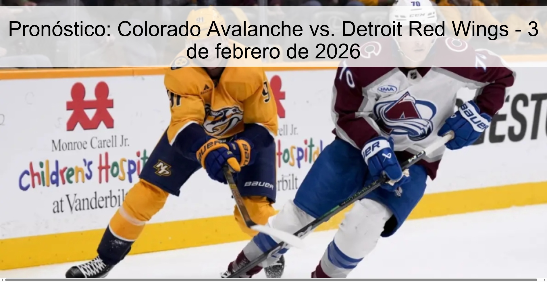 Pronóstico: Colorado Avalanche vs. Detroit Red Wings - 3 de febrero de 2026