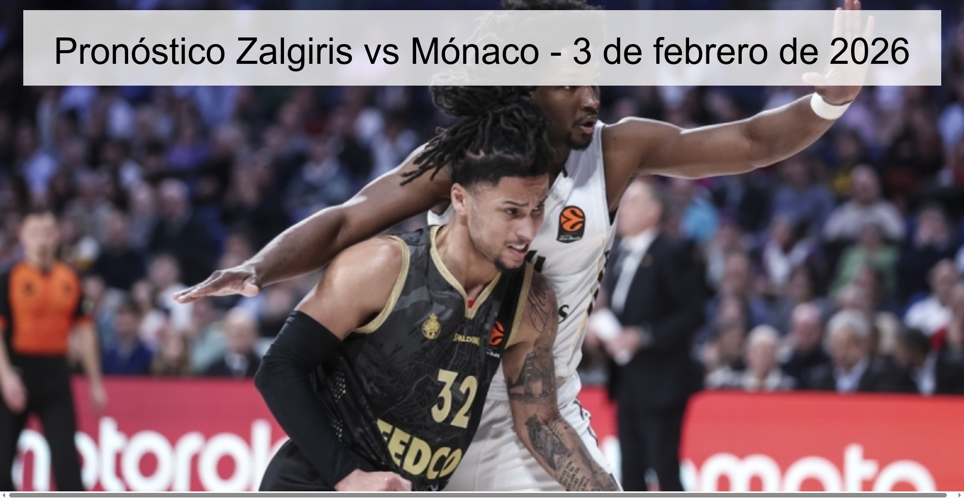 Pronóstico Zalgiris vs Mónaco - 3 de febrero de 2026