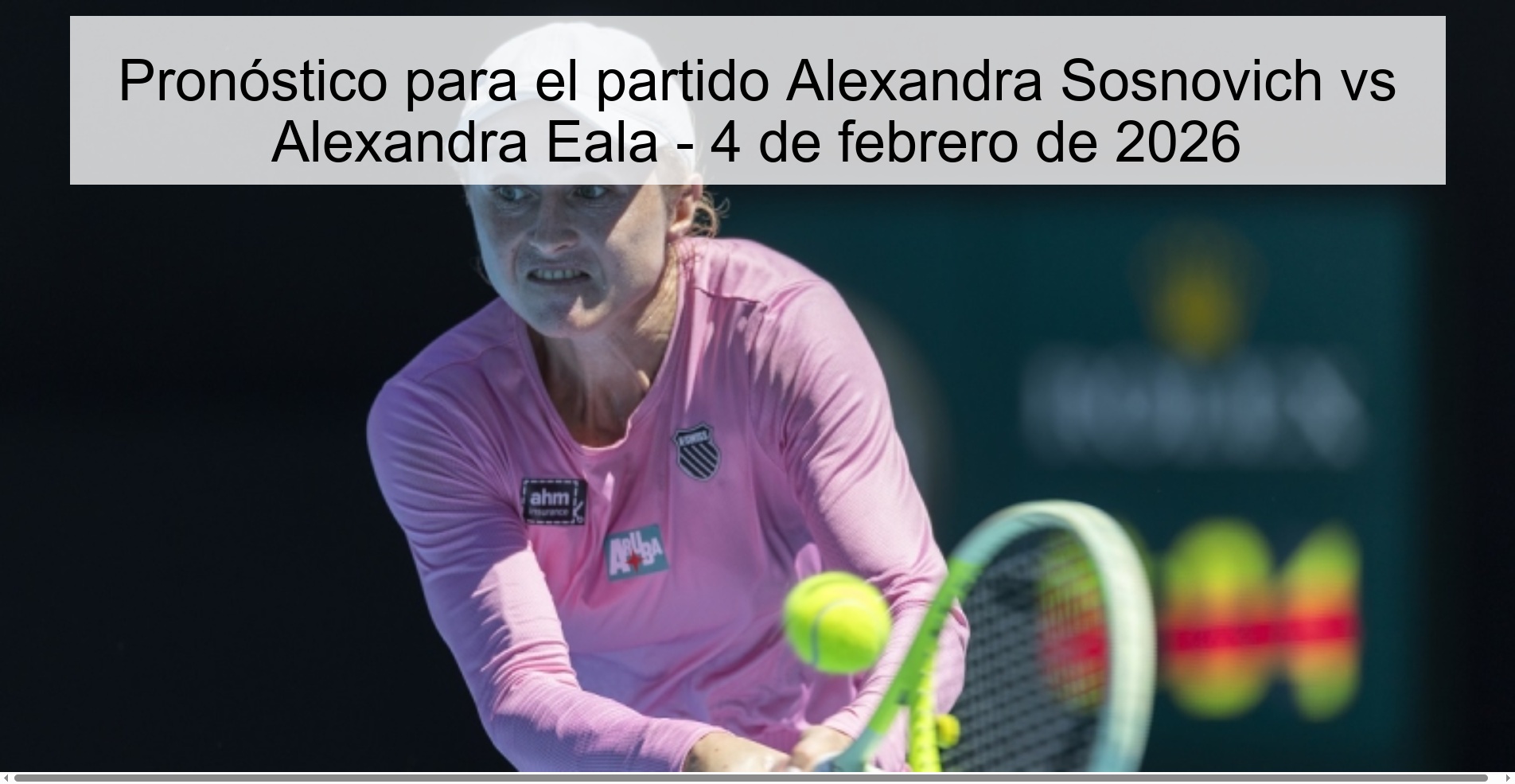 Prediction for the match Alexandra Sosnovich vs Alexandra Eala - February 4, 2026