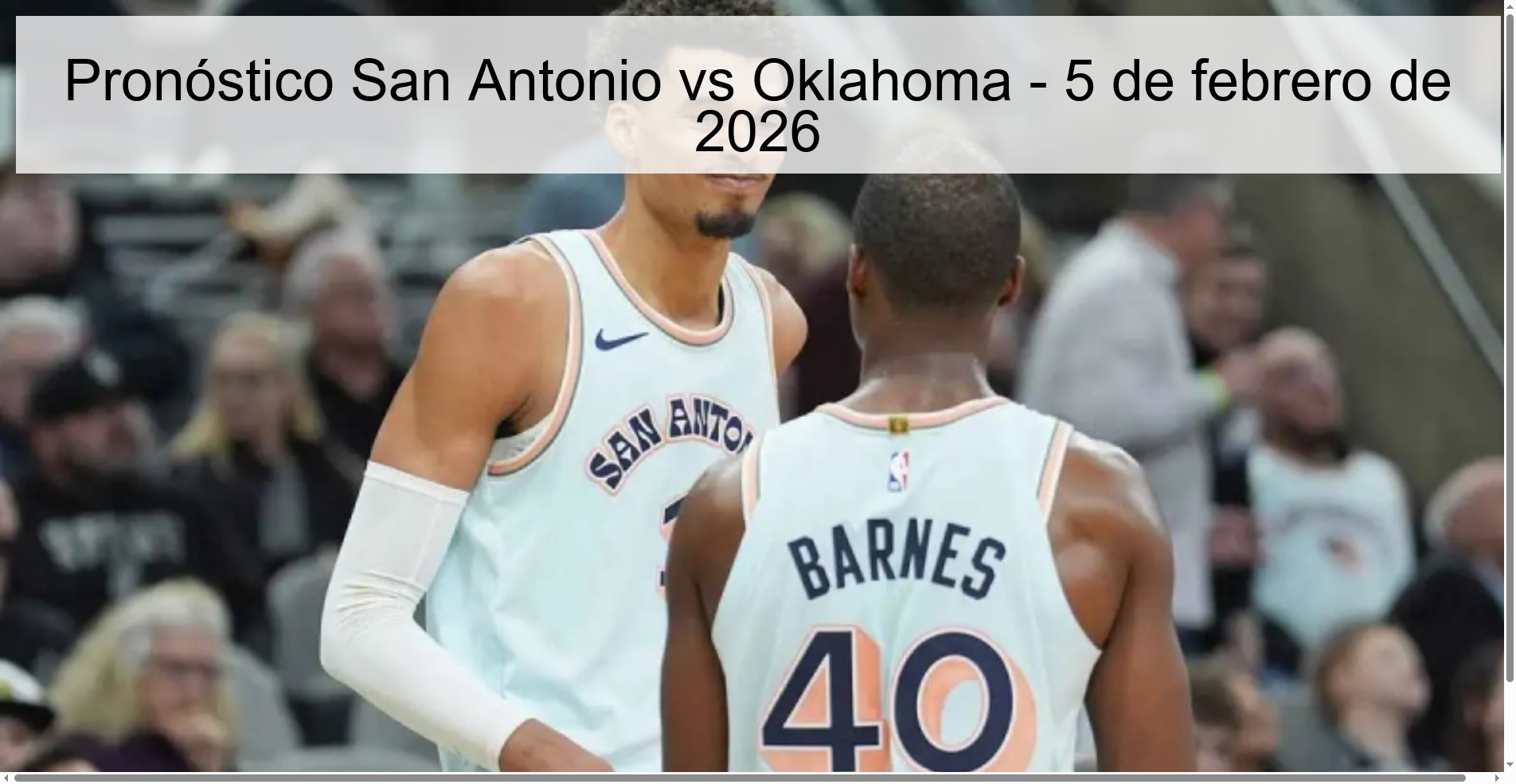 San Antonio vs Oklahoma Prediction – February 5, 2026