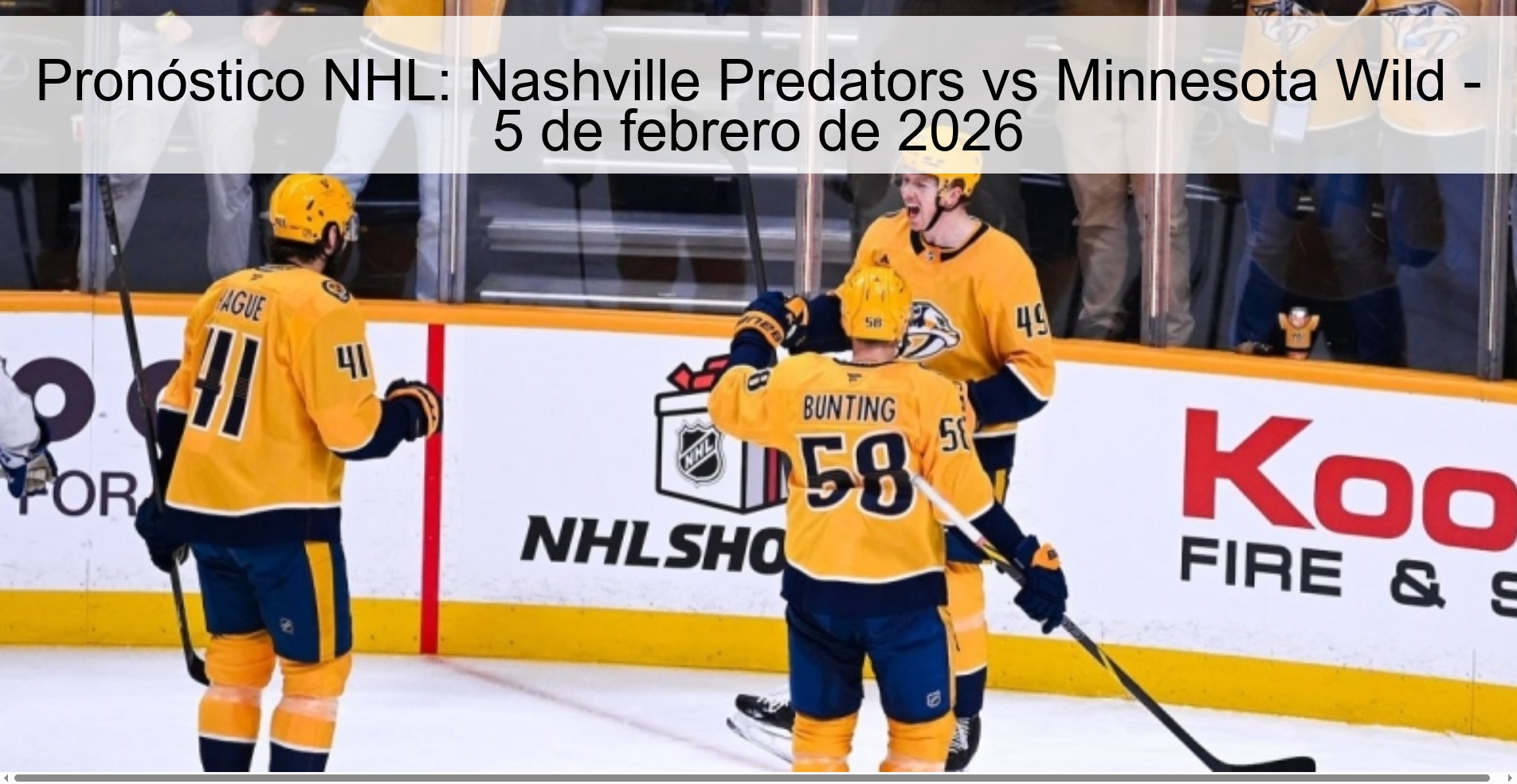 Pronóstico NHL: Nashville Predators vs Minnesota Wild - 5 de febrero de 2026