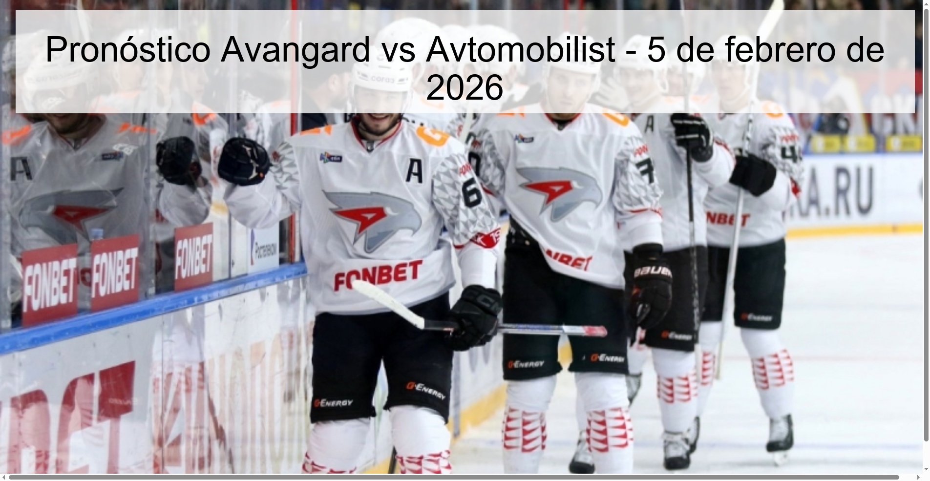 Avangard vs Avtomobilist Prediction – February 5, 2026