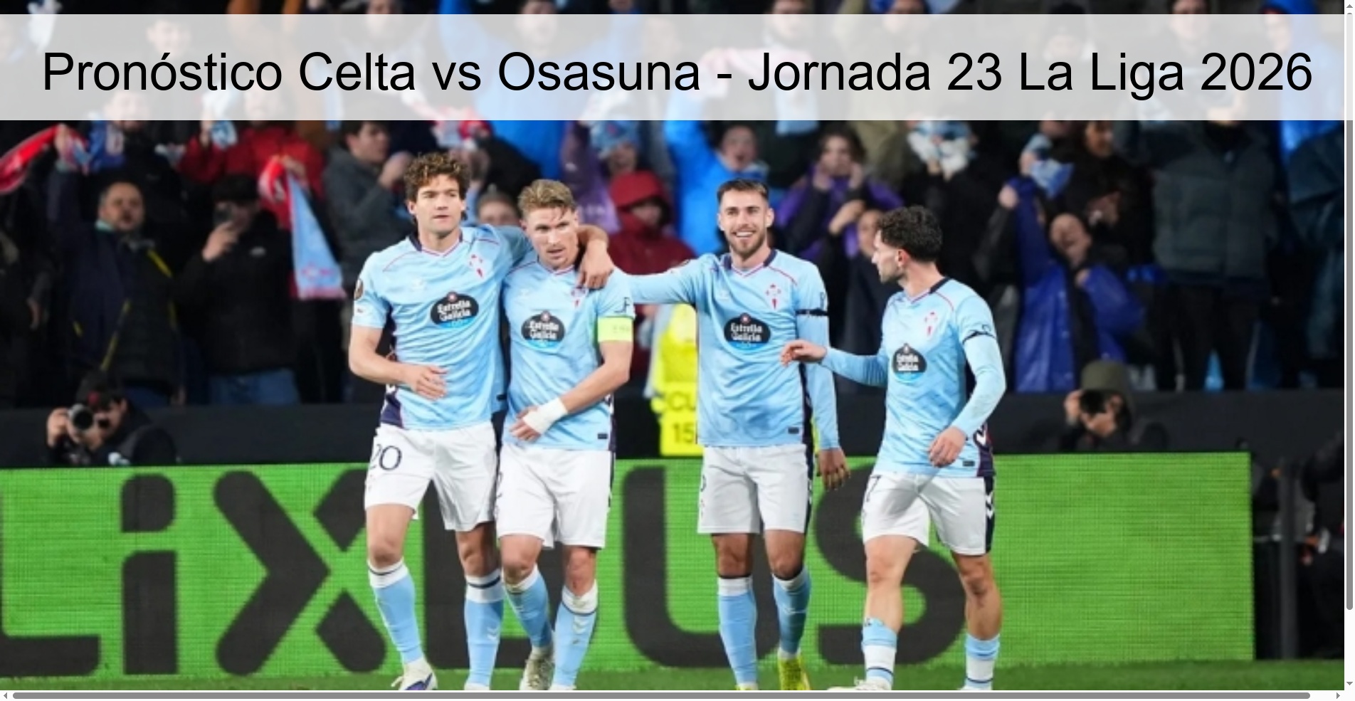 Pronóstico Celta vs Osasuna - Jornada 23 La Liga 2026