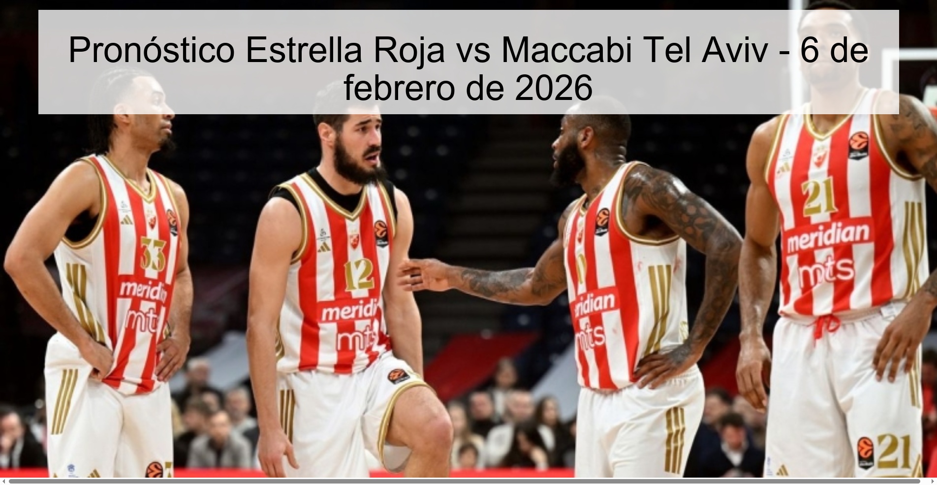 Pronóstico Estrella Roja vs Maccabi Tel Aviv - 6 de febrero de 2026