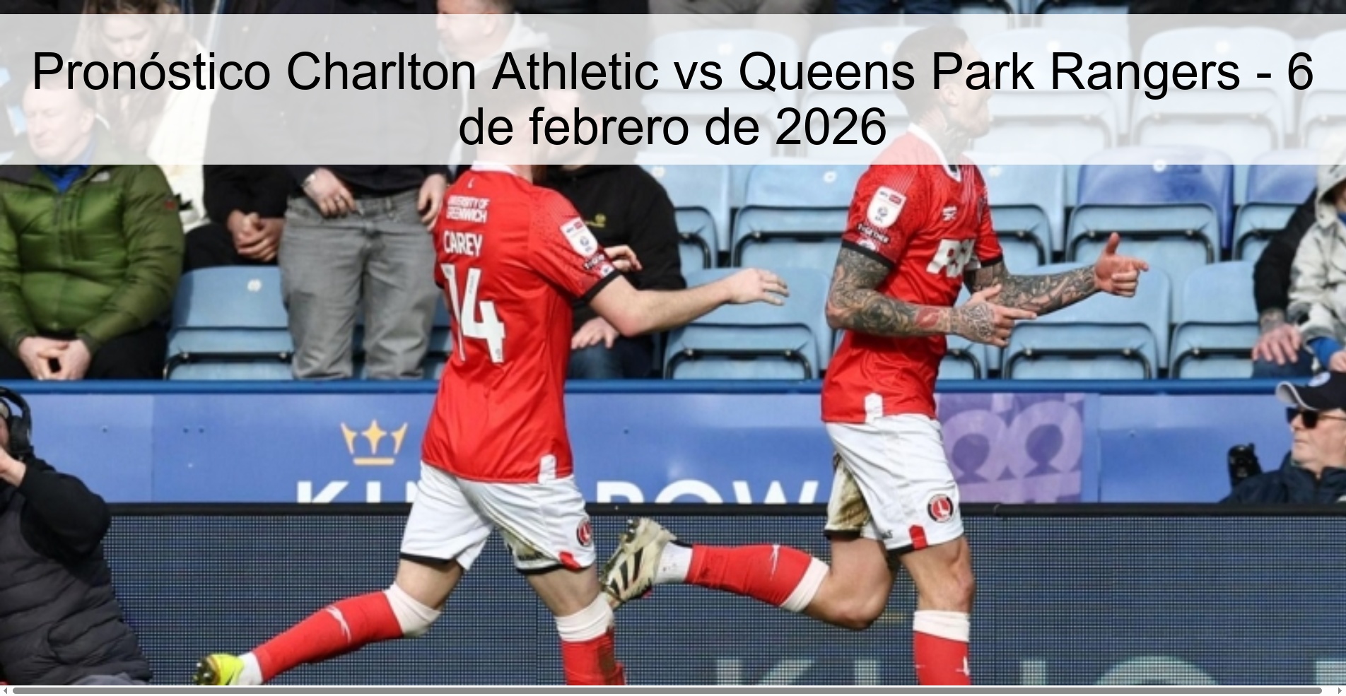 Charlton Athletic vs Queens Park Rangers Prediction – February 6, 2026