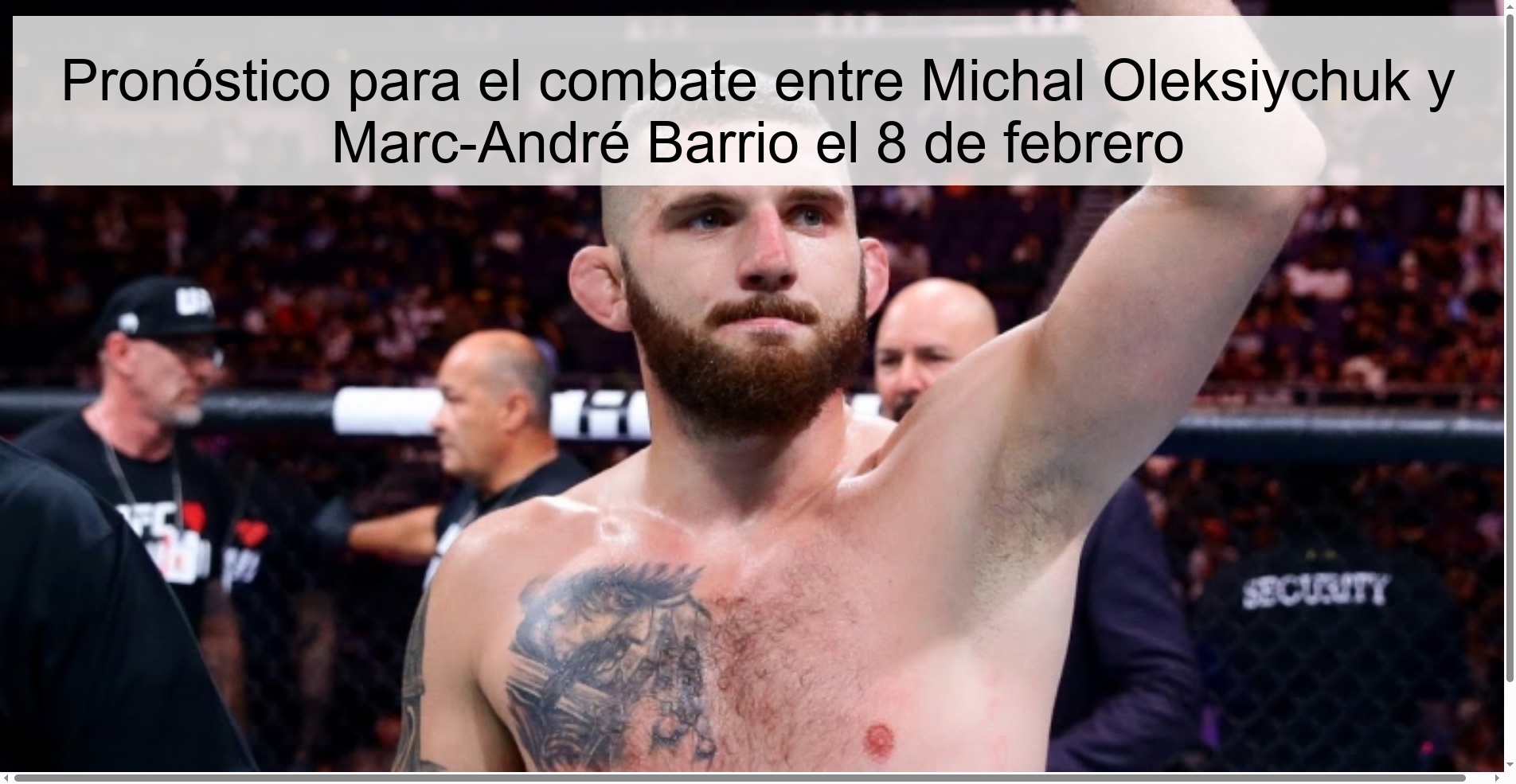 Prediction for the fight between Michal Oleksiychuk and Marc-André Barrio on February 8