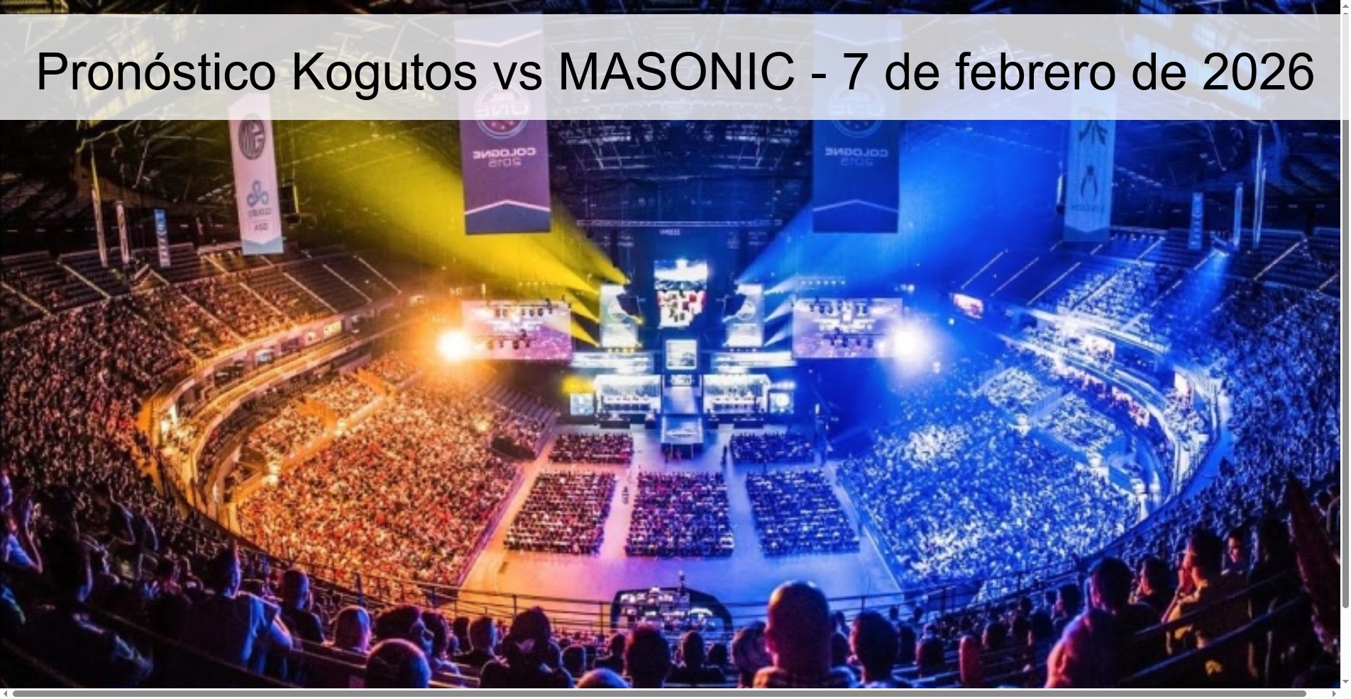 Pronóstico Kogutos vs MASONIC - 7 de febrero de 2026