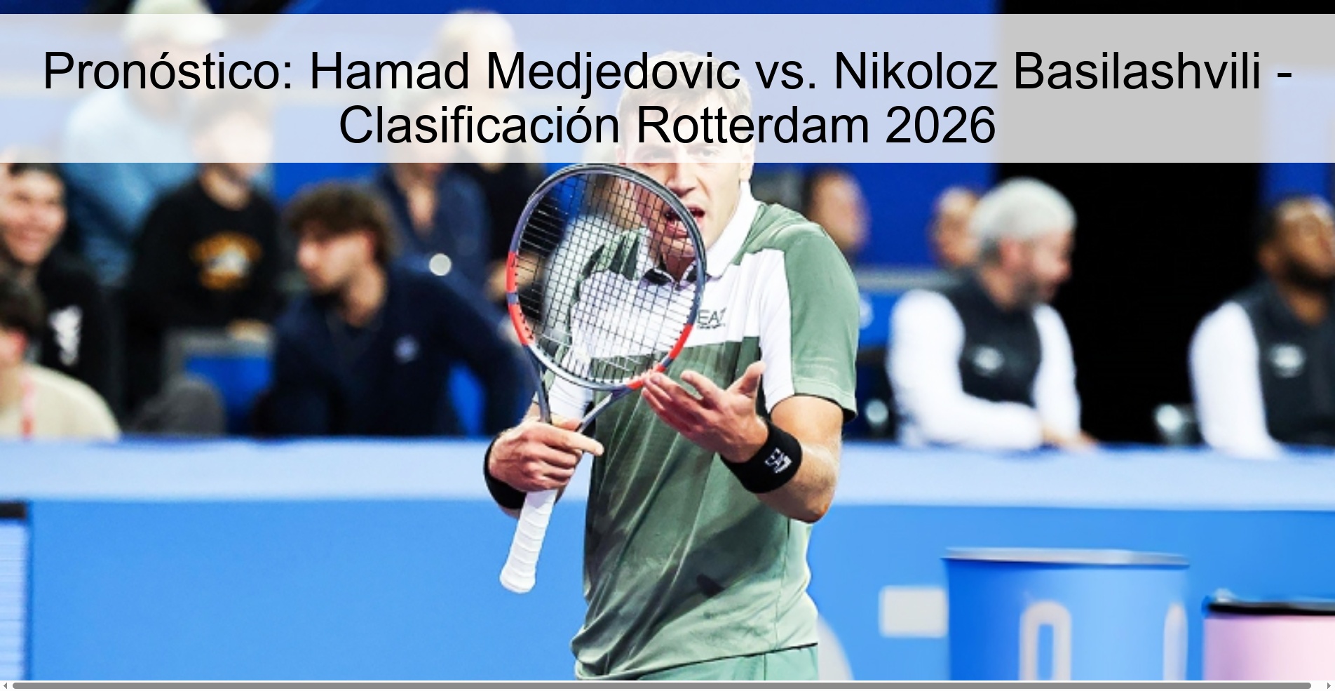 Pronóstico: Hamad Medjedovic vs. Nikoloz Basilashvili - Clasificación Rotterdam 2026