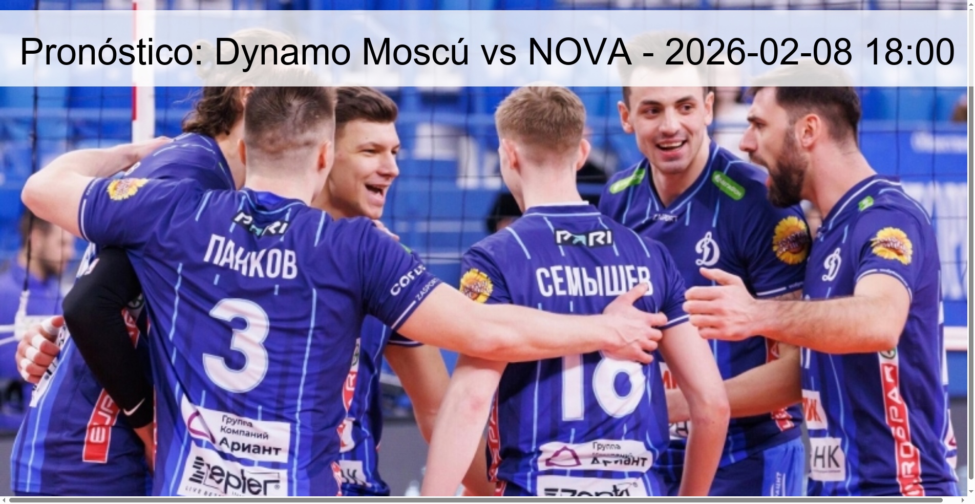 Prediction: Dynamo Moscow vs NOVA - 2026-02-08 18:00