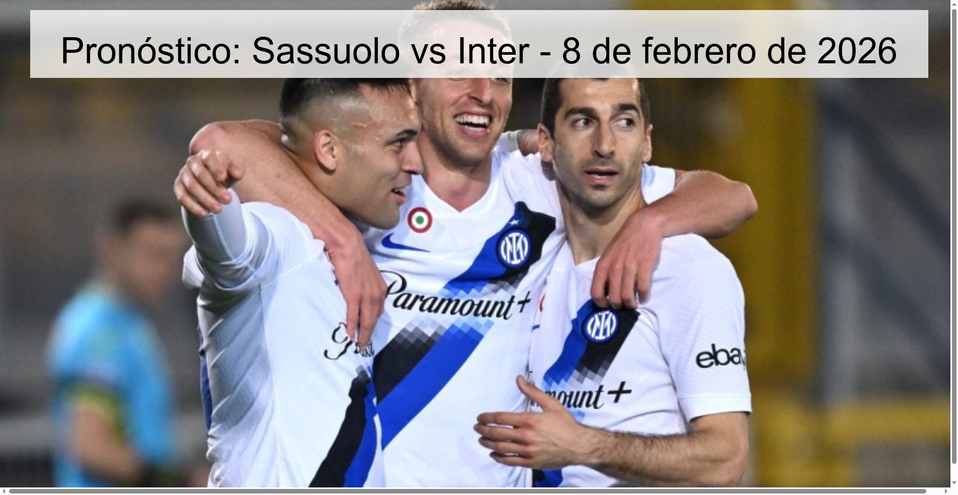 Prediction: Sassuolo vs Inter - February 8, 2026
