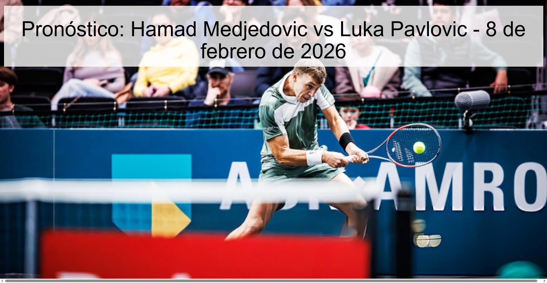 Pronóstico: Hamad Medjedovic vs Luka Pavlovic - 8 de febrero de 2026