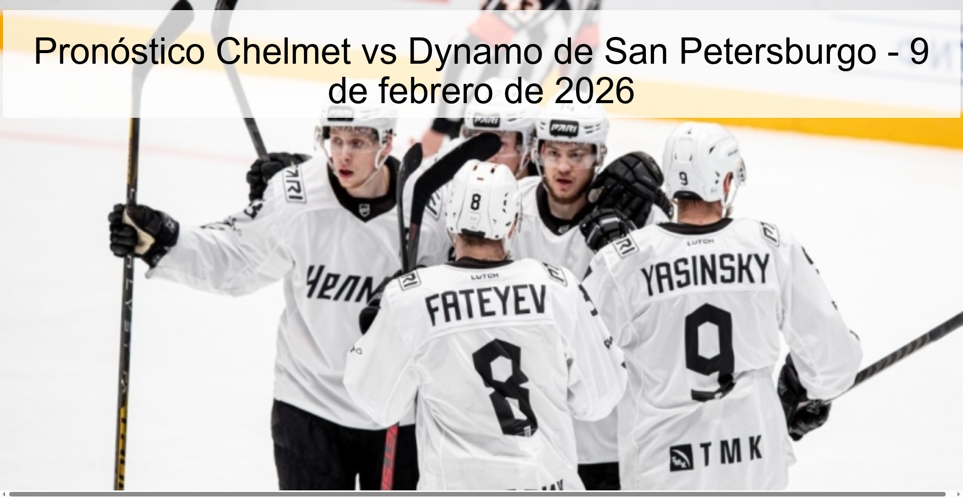Chelmet vs Dynamo Saint Petersburg Prediction – February 9, 2026 Chelmet vs Dynamo Saint Petersburg Prediction – February 9, 2026