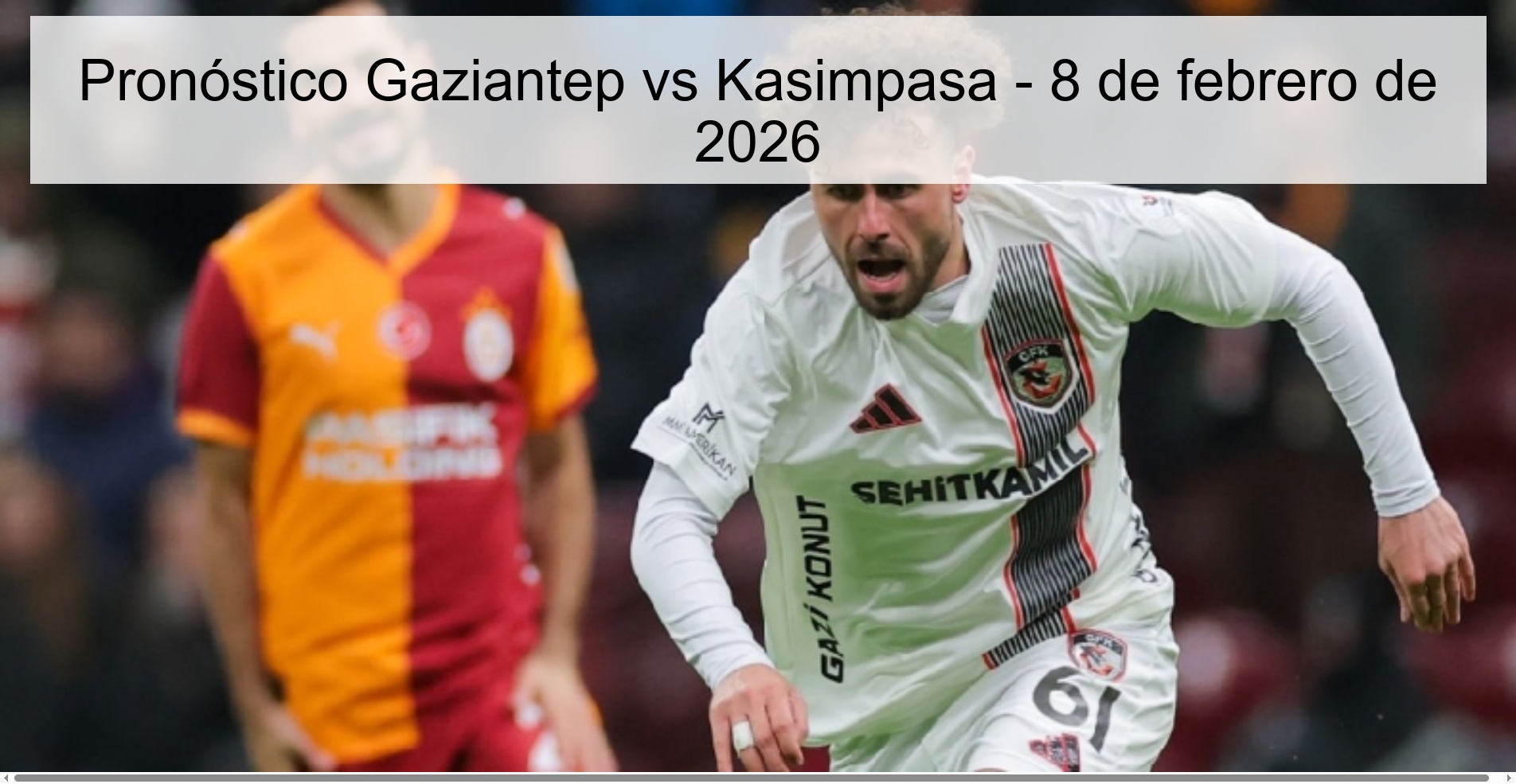 Pronóstico Gaziantep vs Kasimpasa - 8 de febrero de 2026