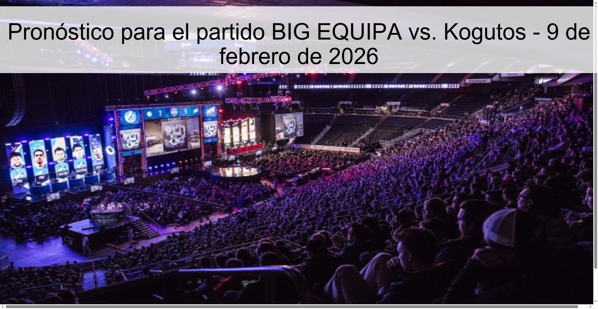 Prediction for the match BIG EQUIPA vs. Kogutos - February 9, 2026
